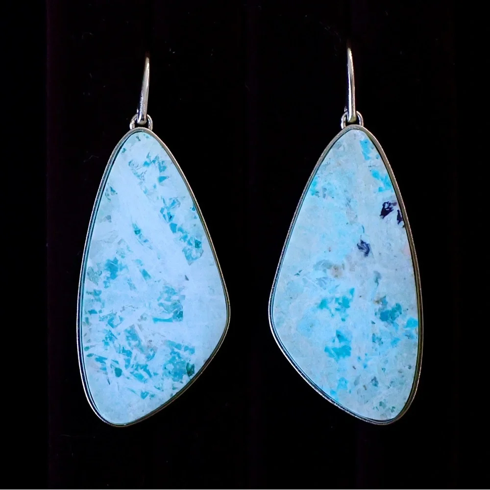 Larimar Stone Earrings - Picture 1 of 7